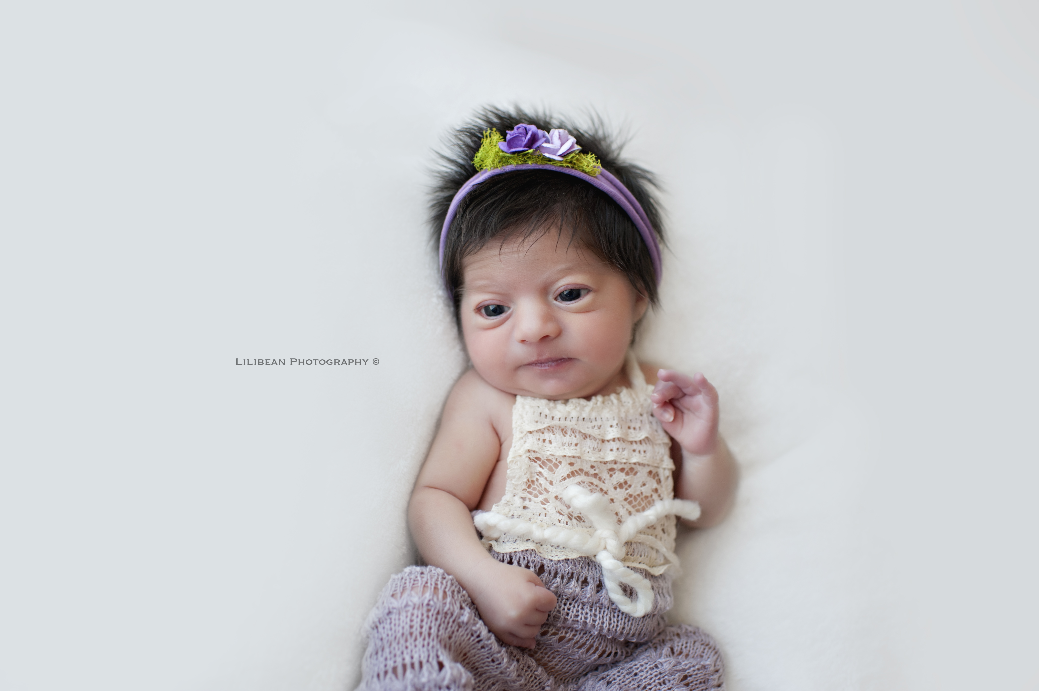 baby girl purple lavendar headband etsy outfit lace south florida newborn photography baby photos